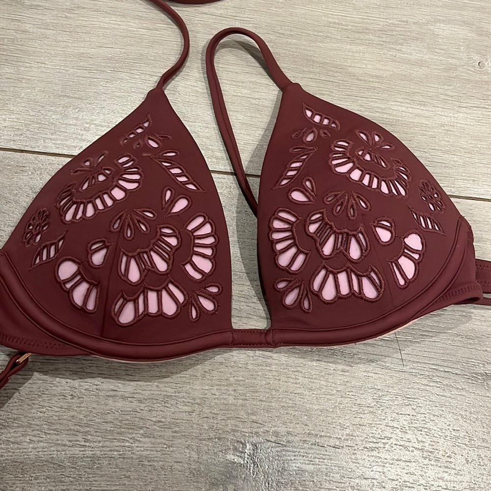 Pink and purple bikini top